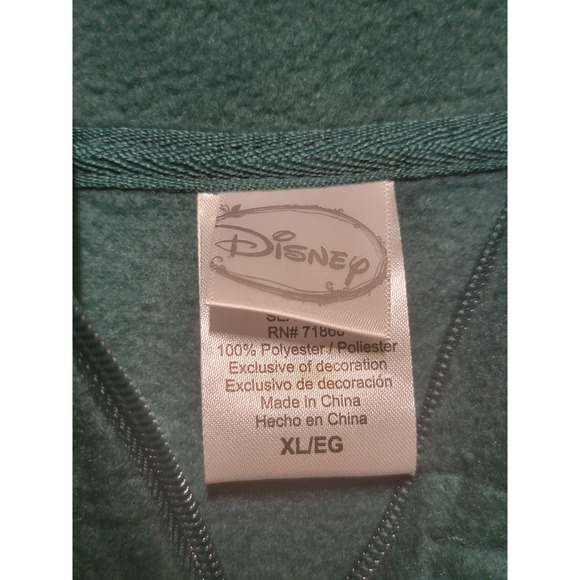 Disney Tinkerbell Fleece Pullover Sweatshirt Women's XL Green Quarter Zip‎ - Picture 3 of 6